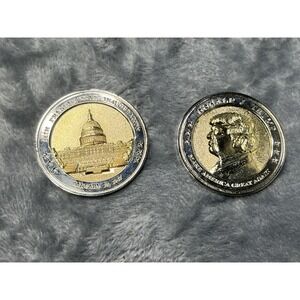 Donald Trump Presidential Commemorative Coin Lot of 2 USA 45th President RARE